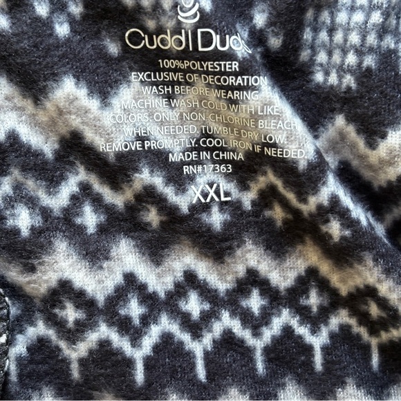 Women’s Fleece Pajama Pants Fair Isle Heart Print Cozy Winter Loungewear XXL - Picture 5 of 5